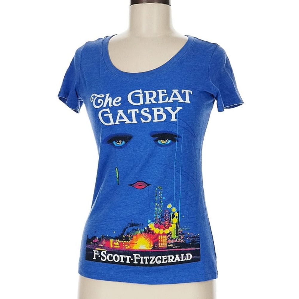 Out of Print Blue Fitted Graphic T-Shirt
